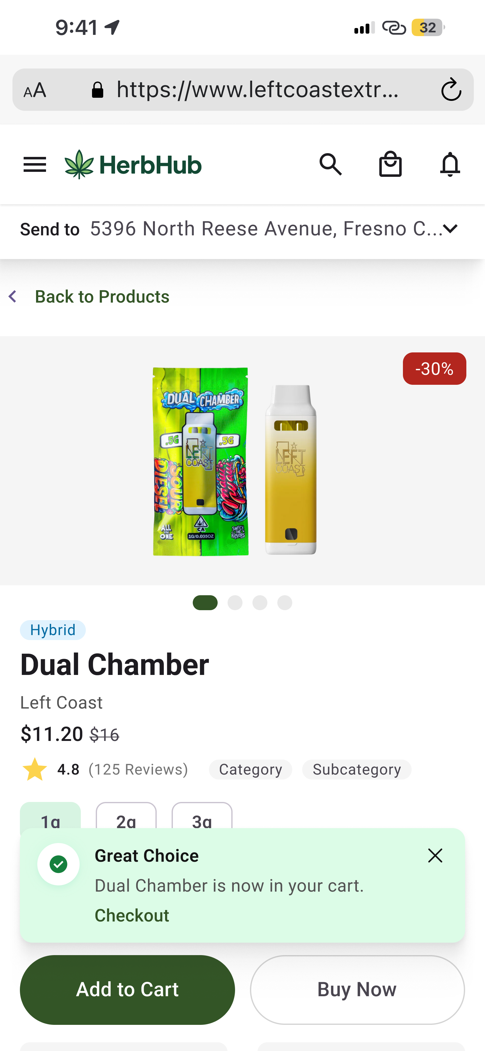 Added to cart