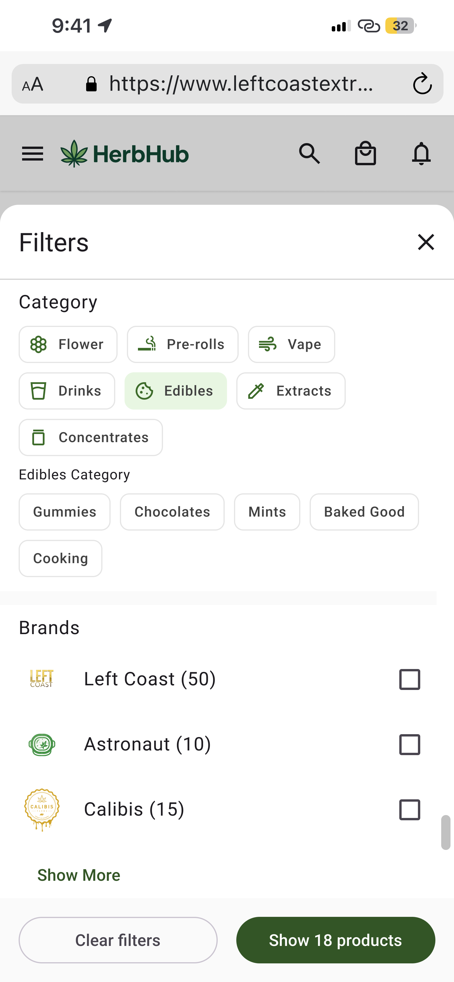 Main product catalog