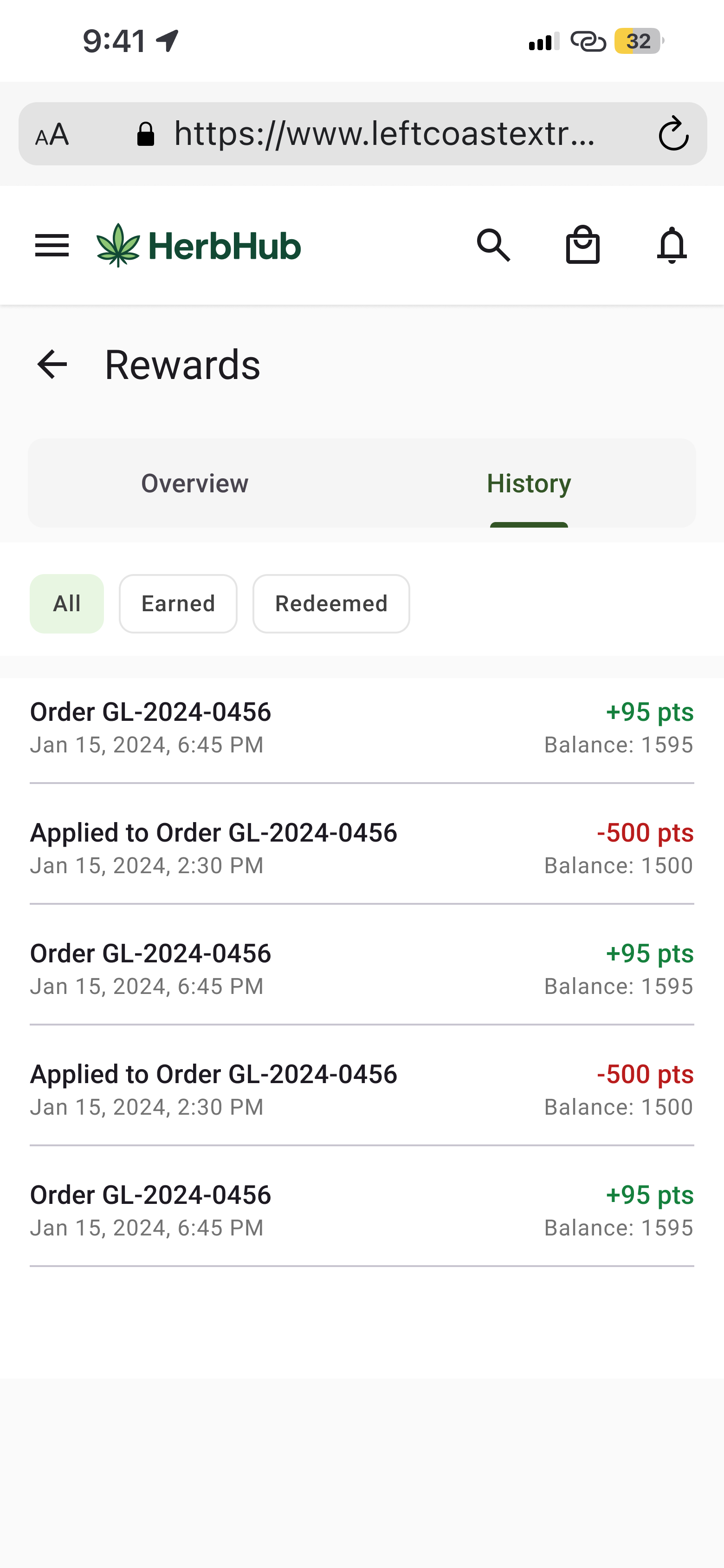 Order history 3